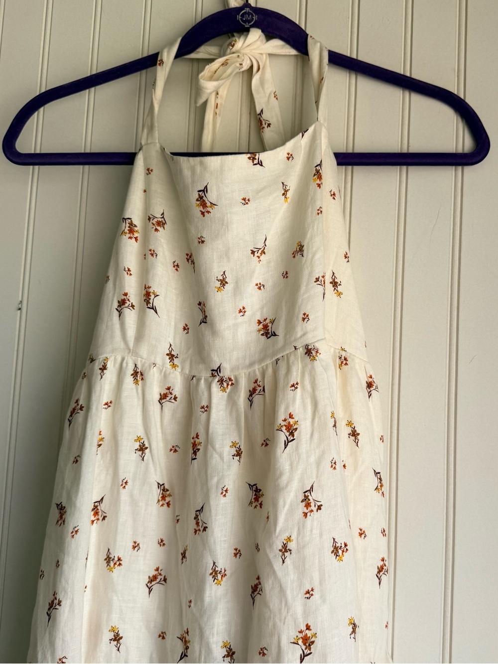 Kivari Size US 8 Daria Maxi Dress White Floral 100% Linen NEW! - Picture 7 of 10